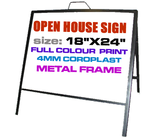 Real Estate Agent Open House Sign 18x24